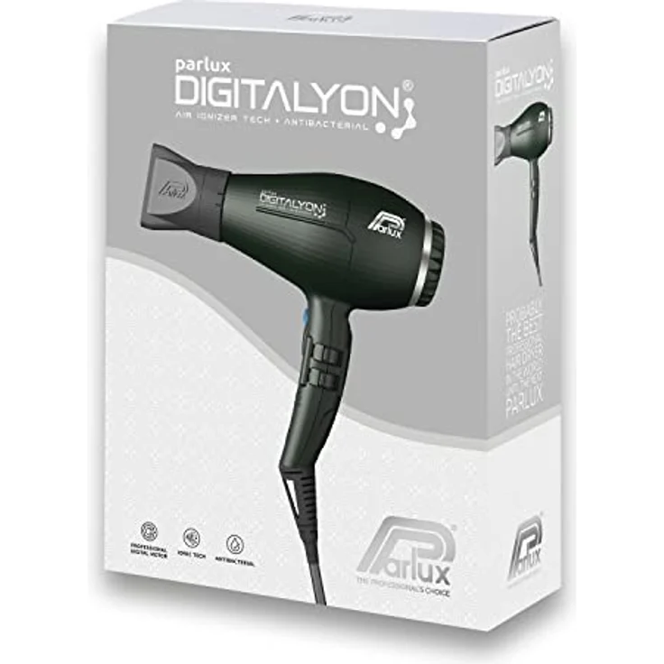 Parlux Digitalyon Haartrockner, 2400 Watt, Kaltstufe, Ionen-Technologie, anthrazit – Bild 3