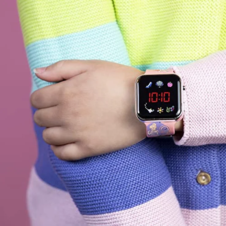 Disney Princess PN4398, Mädchen Armbanduhr mit pinkem Silikonarmband und LED-Display – Bild 3