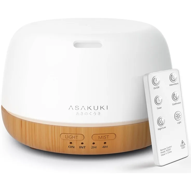 Asakuki Diffuser Mini Rock AD002, Luftbefeuchter mit 0,3 l Wassertank, gelb