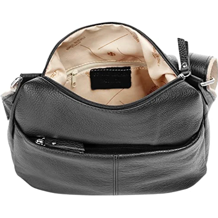 Samantha Look Umhängetasche, echtes Leder, Made in Italy, 24 cm x 26 cm, verstellbarer Schultergurt – Bild 7