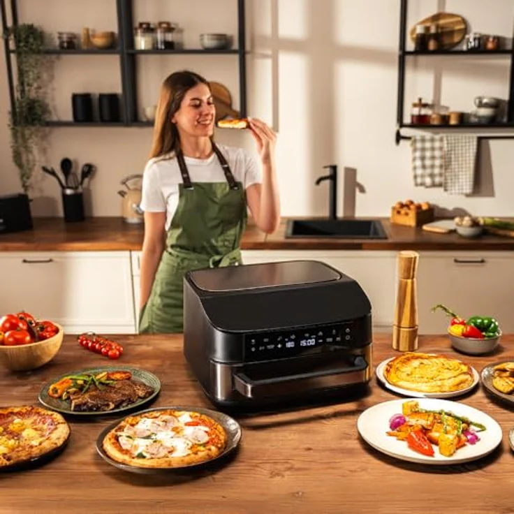 Cecotec Pizza & Fry 7000, Elektrischer Ofen für Pizza 7 l, 2200 W, 13 Zoll, Digitales Touchscreen, 8 Programme, Temperatur von 40-230 °C, Pizzastein, Ober- und Unterhitze – Bild 2