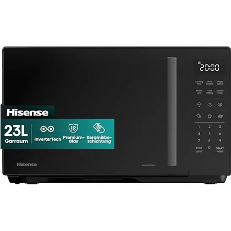 Hisense Mikrowelle H23MOBS4HI, Mikrowelle, 23 l, Schwarz, INVERTER-Technologie, 900 W, 10 Leistungsstufen – Bild 1