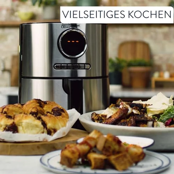 Tefal Jamie Oliver Ultra Fry Heißluftfritteuse, 1630 W, XL 4,2 L, Touchdisplay, 8 Auto-Programme, Edelstahl, EY11JD10 – Bild 3
