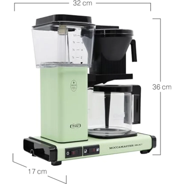 Moccamaster Filter Kaffeemaschine KBG Select, 1.25 Liter, 1520 W, Pastel Green – Bild 2