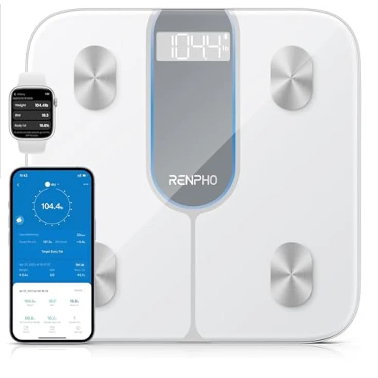 RENPHO Körper-Analyse-Waage Elis 1C Smart Body Scale A033, Smarte Körperanalysewaage mit 13 essentiellen Körpermessungen – Bild 4