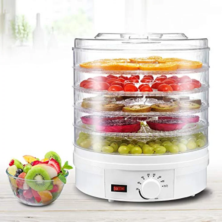 Greenblue GB190 Dörrautomat, Trockner für Pilze, Gemüse und Obst, 250 Watt, 5 Ebenen, weiß – Bild 3