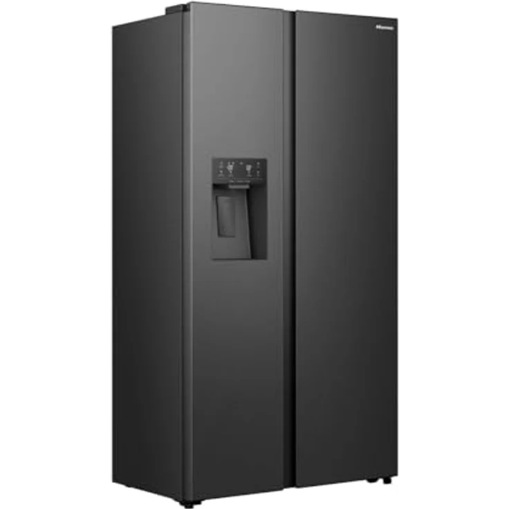 Hisense Freistehender Side-by-Side-Kühlschrank, 528 l, Amerikanische Tür, Schwarz, 2 Türen, Berührung, LED – Bild 2