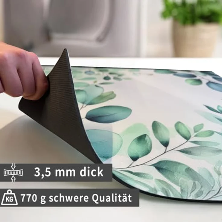 matches21 HOME & HOBBY Tabletop rutschfeste Waschmaschinenauflage Blätter, 60 x 60 cm, zuschneidbare Gummi-Matte für Waschmaschine und Trockner, pflegeleicht und vielseitig – Bild 4