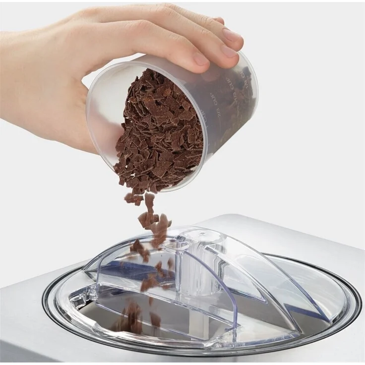 Severin EZ 7407 Kompakt-Eismaschine mit Kompressor, 1.2l Fassungsvermögen, hochwertiges Gehäuse Applikation, Innovative Joghurt-Funktion, 1,2L, silber, schwarz – Bild 7