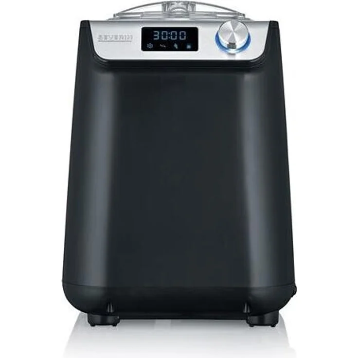 Severin EZ 7407 Kompakt-Eismaschine mit Kompressor, 1.2l Fassungsvermögen, hochwertiges Gehäuse Applikation, Innovative Joghurt-Funktion, 1,2L, silber, schwarz – Bild 5