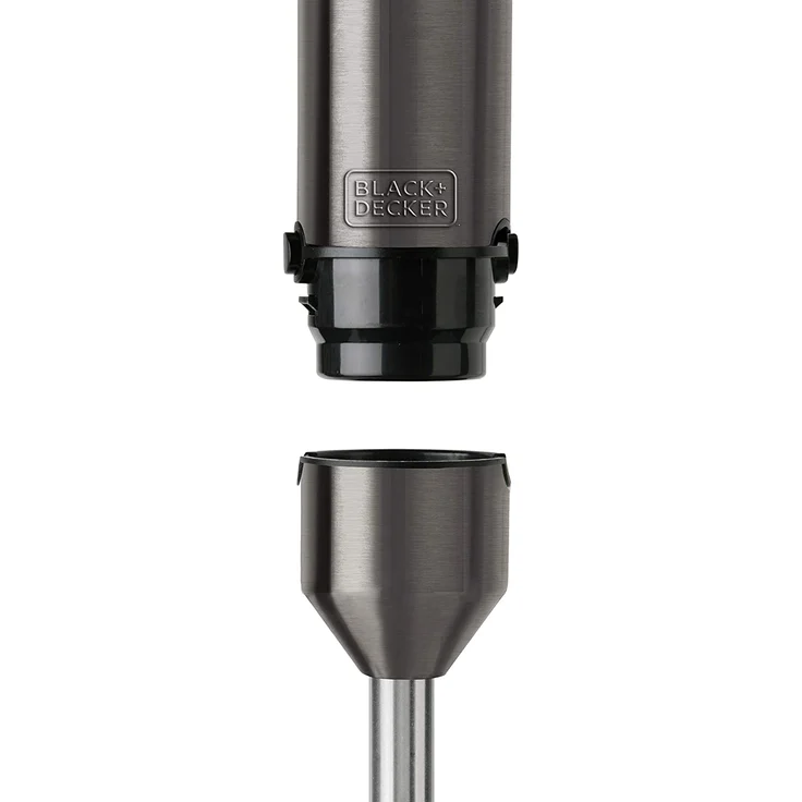 Black + Decker BXHBA1000E Stabmixer, 1000 W, Edelstahl, 20 Leistungsstufen, inkl. Mixbehälter, Schneebesen, Zerkleinerer-Aufsatz, grau – Bild 11