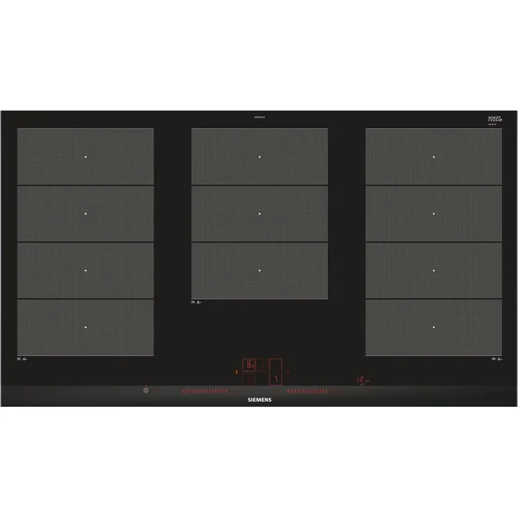 Siemens EX975LXC1E, Induktionskochfeld, Einbau, Autark, Betriebsart elektrisch, 5 Kochstellen, Timer, Automatikprogramme, Material Glaskeramik