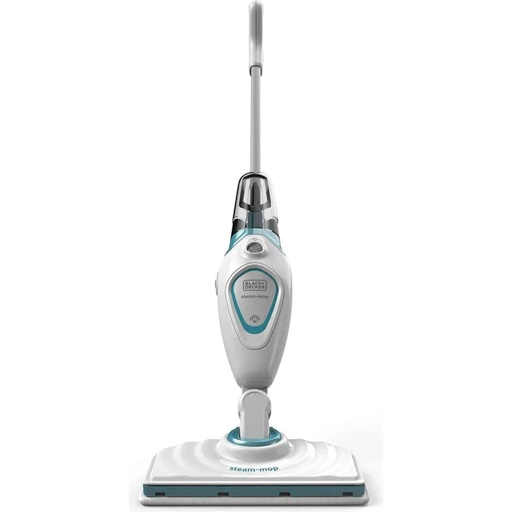 Black + Decker FSM1605 Steam Mop Basic, 1300W Dampfbesen, inklusive 1 Pad, abnehmbarer Wassertank mit Filter, weiß-türkis – Bild 2
