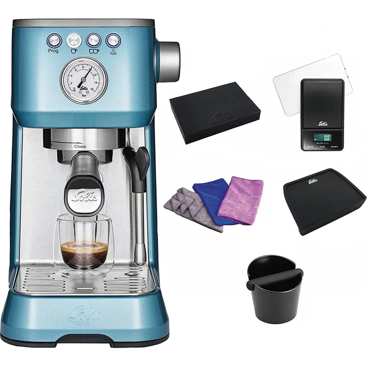 Solis 980.47 Barista Perfetta Plus blau Espressomaschine Promo-Pack Blau – Bild 1
