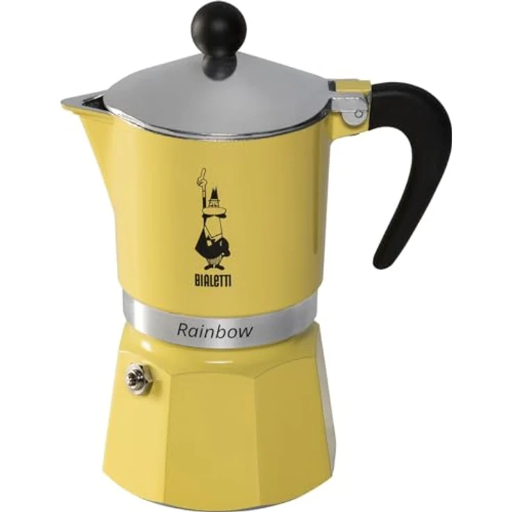 BIALETTI Espressokocher Primavera Rainbow 3, hitzebeständig, robust, langlebig, 3 Tassen, Aluminium, bunt – Bild 2