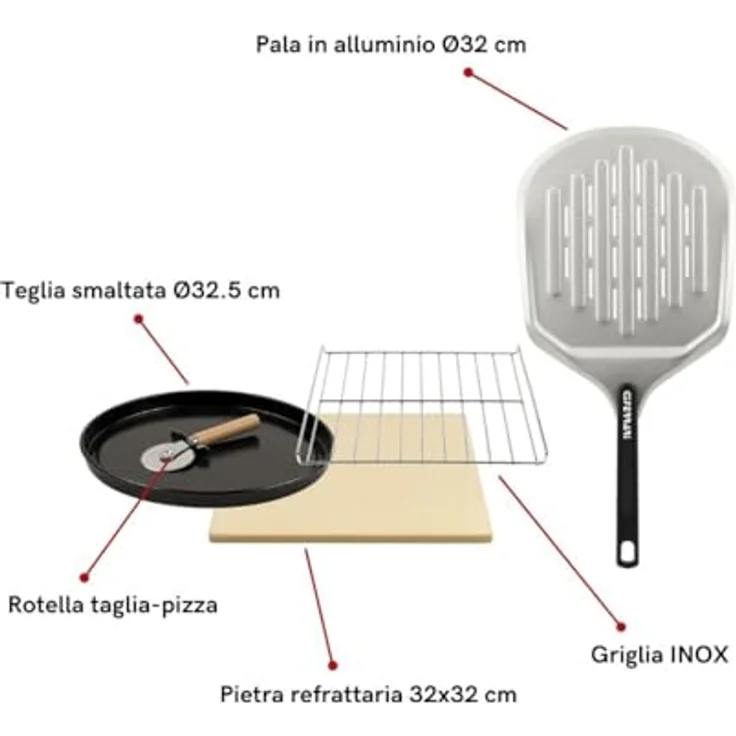 G3Ferrari Pronto Pizza 2 Minuti-Ofen, Digitales Multifunktions-Pizzaofen-Set mit feuerfestem Stein, bis zu 430°C, schwarz – Bild 4
