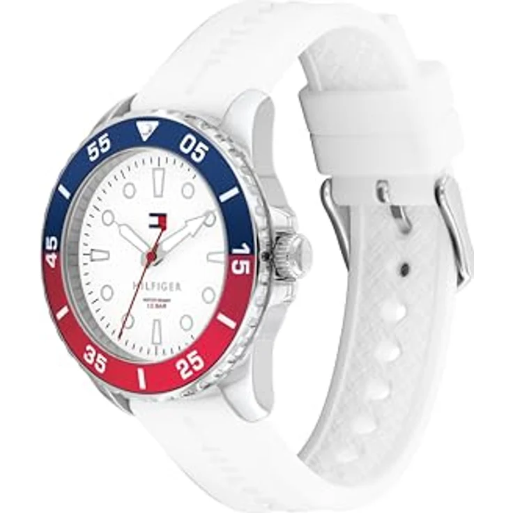 Tommy Hilfiger 1720050, 36mm Uhr mit DREI-Zeiger-Quarzwerk, weisses Silikonarmband, 10 ATM wasserdicht – Bild 2