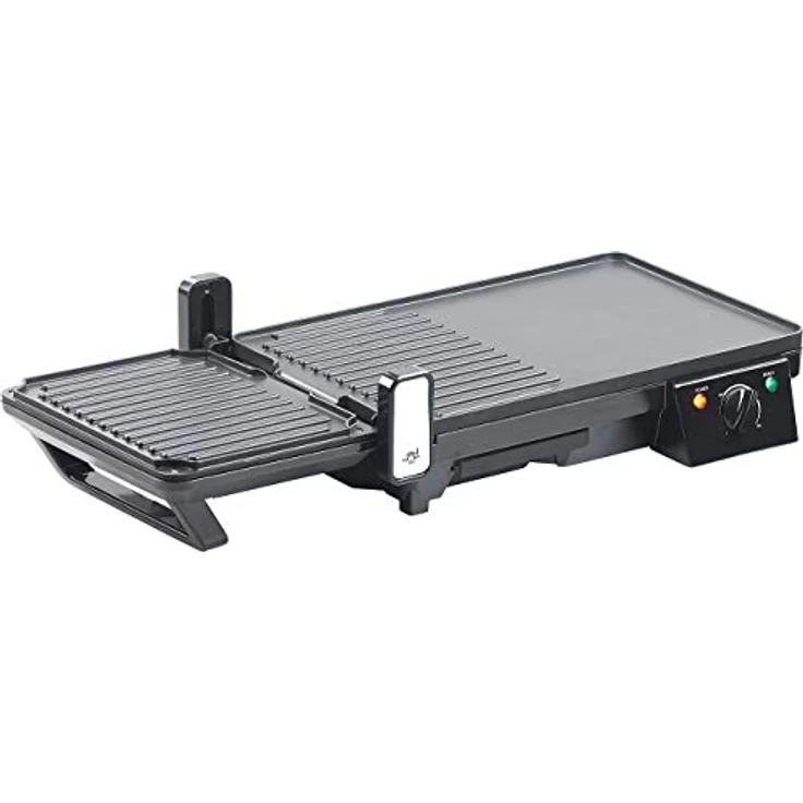 Rosenstein & Söhne Elektrogrill Tischgrill Elektrischer 2in1 Tischgrill mit Kontaktgrill, 2000W, schwarz – Bild 4