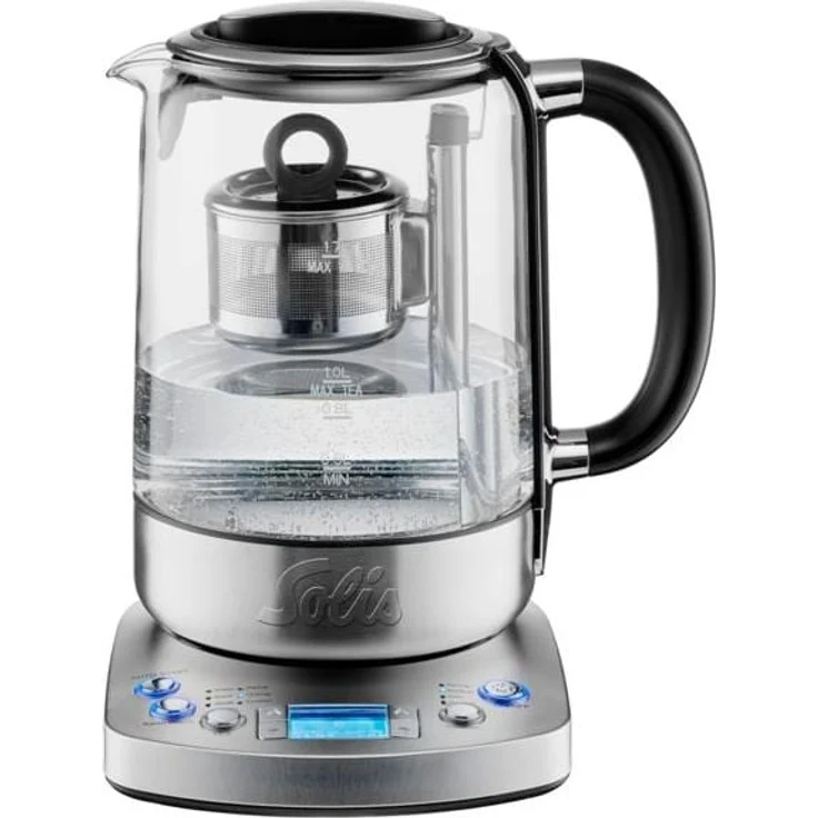 Solis Tea Kettle Automatic (Type 5518) Tee- und Wasserkocher mit integr. Teesieb, Silber – Bild 1