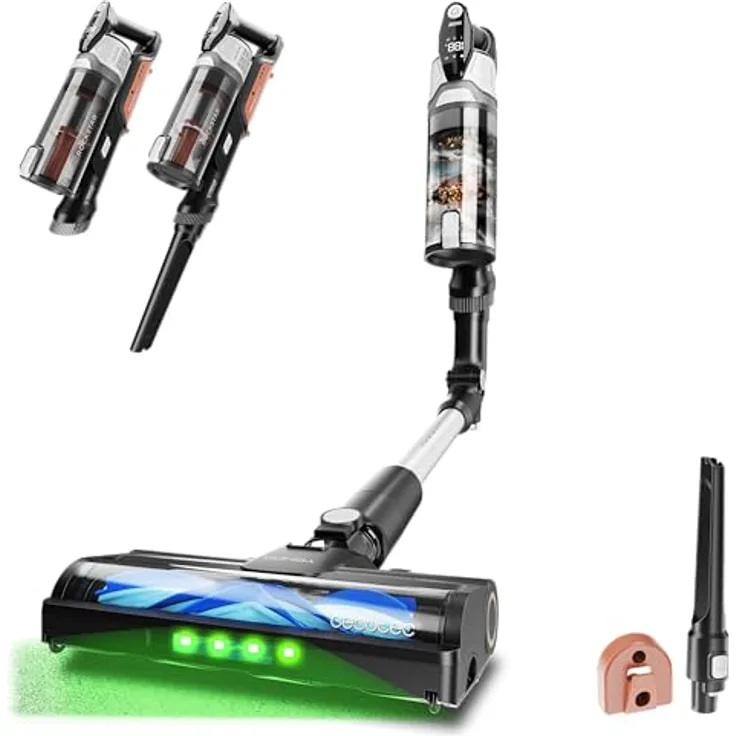 Cecotec Rockstar S30 Flex, Kabelloser Handstaubsauger mit hoher Saugleistung und flexiblem Schlauch, EU Plug 220V