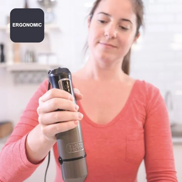 Black+Decker BXHB1200E Handmixer, 1200 W, 20 Geschwindigkeiten und Turbo, 4-stufige Edelstahlklingen, spritzwassergeschützt, leicht und ergonomisch, BPA-frei – Bild 6