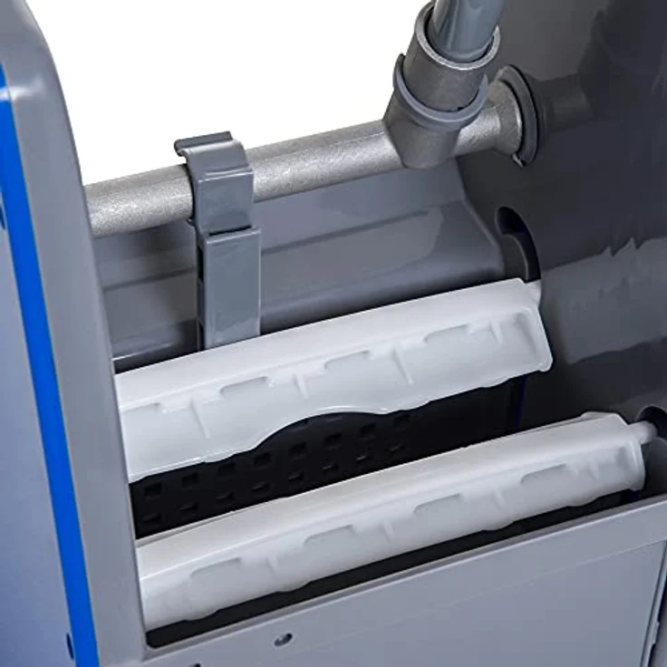 HOMCOM Putzeimer Wischwagen mit 2 Eimern, Metall und Kunststoff, inklusive Auswringer und 4 Rollen, für Heim und gewerbliche Nutzung – Bild 6