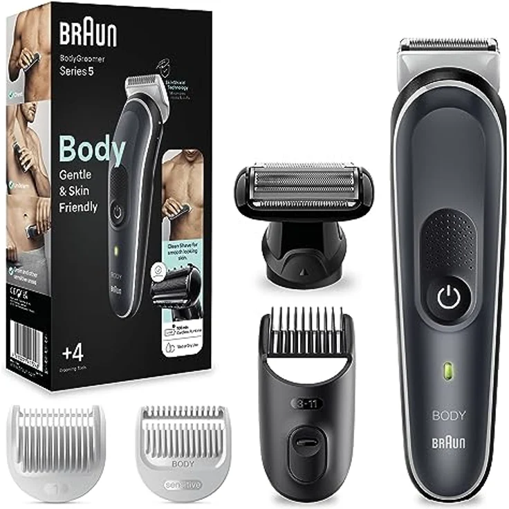 Braun Series 5 Bodygroomer/Intimrasierer Mann,Körperpflege- und Haarentfernung für Herren, Brust, Achseln,Kammaufsätze 1 - 11 mm,Glattrasur-Aufsatz, wasserdicht,100 Min. Laufzeit,Geschenk,BG5360 – Bild 1
