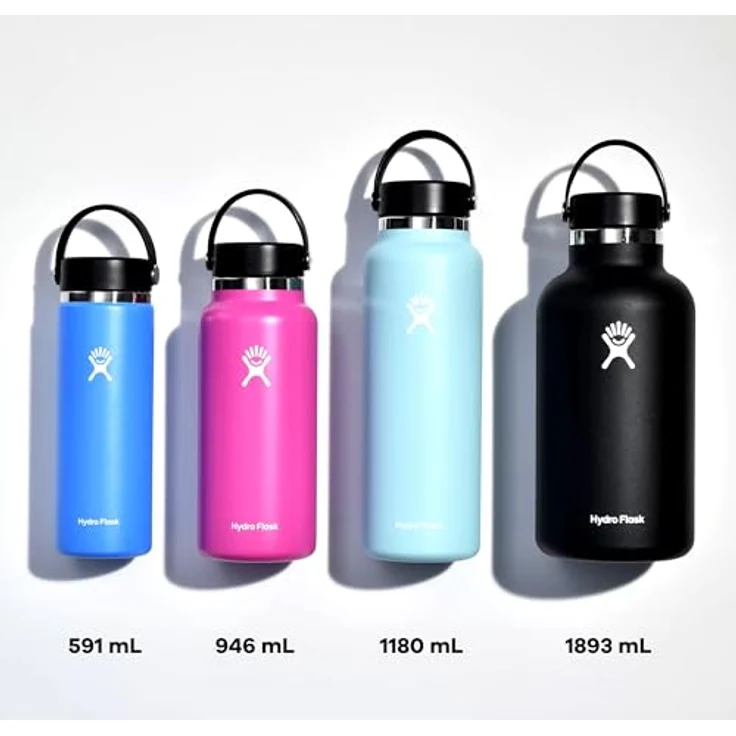 Hydro Flask Trinkflasche, Edelstahl und vakuumisoliert, große Öffnung mit auslaufsicherer Flex Cap, Stone, 946 ml (32 oz) – Bild 6