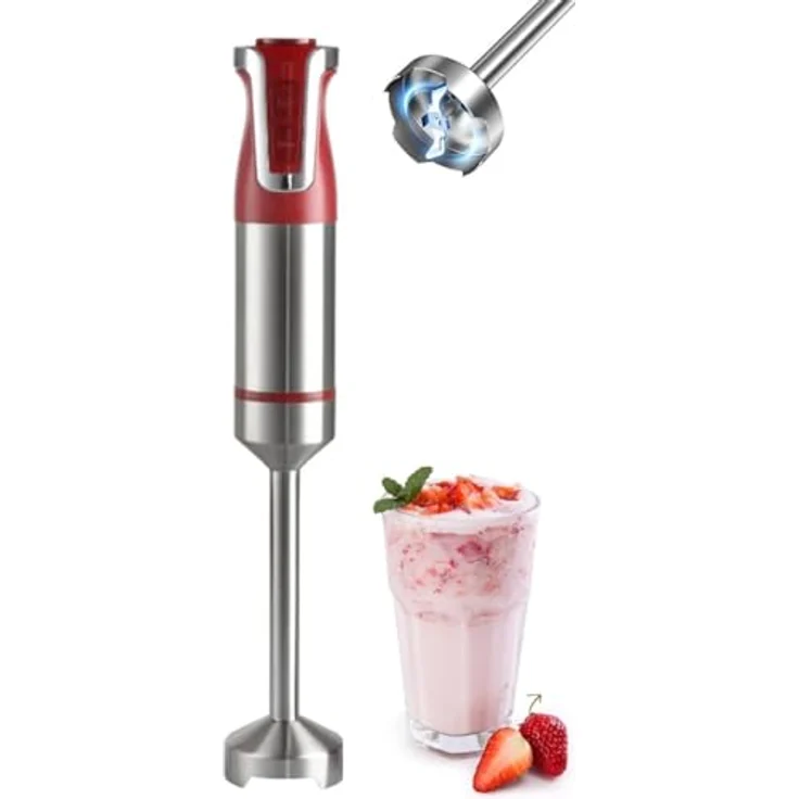 Royalty Line Stabmixer 800W rot mit Geschwindigkeitsregler und variablen Geschwindigkeitsstufen – Bild 4