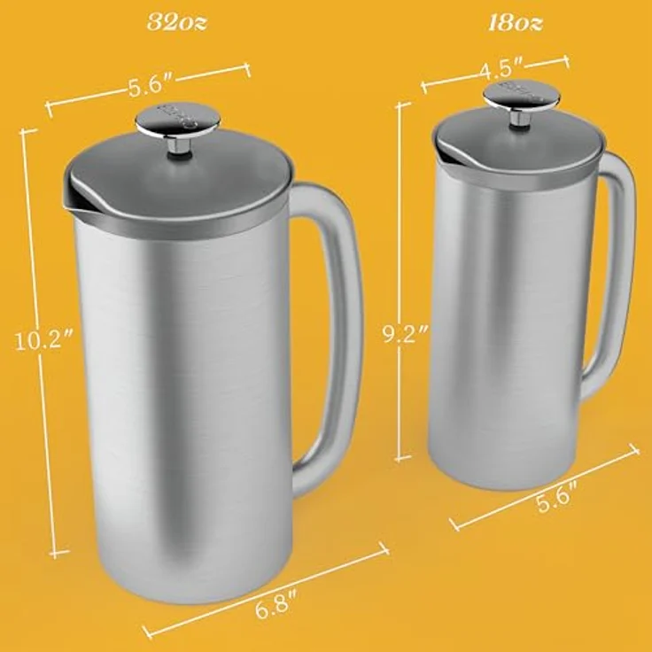 ESPRO French Press P7, Kaffee Stempelkanne mit Thermofunktion, Coffee-Maker, Kaffeezubereiter, 950ml, Edelstahl gebürstet – Bild 4