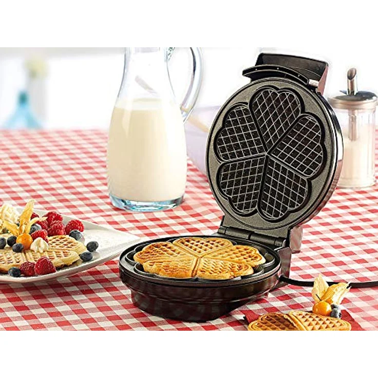 Rosenstein & Söhne Belgisches Waffeleisen: Waffeleisen für Herzwaffeln (Elektro-Waffeleisen, Backautomat für Waffel, Automat) – Bild 3