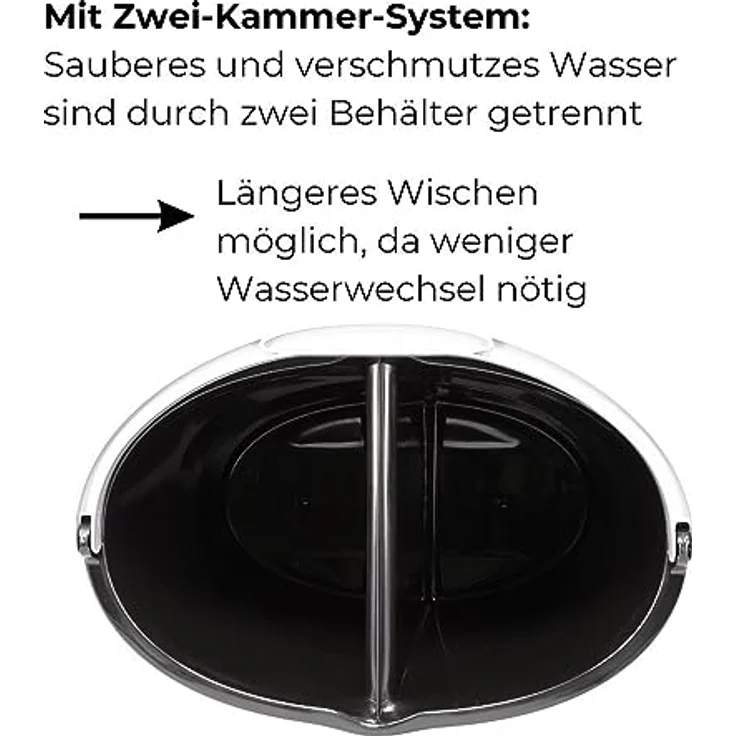 Bama Spa Wischeimer 18 L Putzeimer Zweikammer Doppel Wasser Eimer mit Presse Auswringer – Bild 2