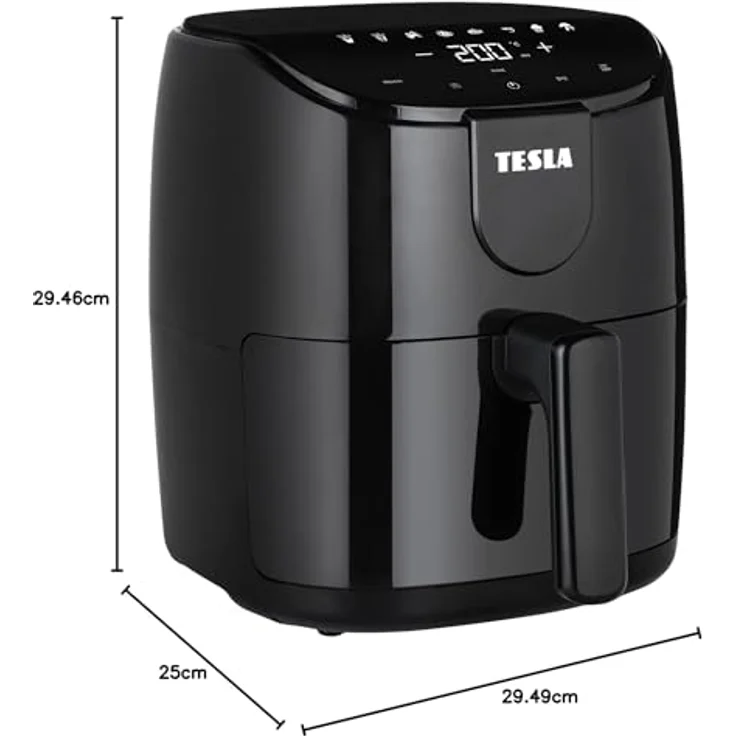 TESLA AirCook Q40 Heißluftfritteuse mit Digitalem LED-Touchscreen, 4 Liter Fassungsvermögen, 8 Programmen, Vorheizen & Warmhalten, 60-Minuten-Zeitgeber, 1 500 W, Schwarz – Bild 10