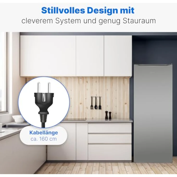 Bomann VS 7363 inox, Kühlschrank ohne Gefrierfach, 242L, 5 Ablagen, leiser Getränkekühlschrank, Temperaturbereich 0° - 8°C – Bild 7