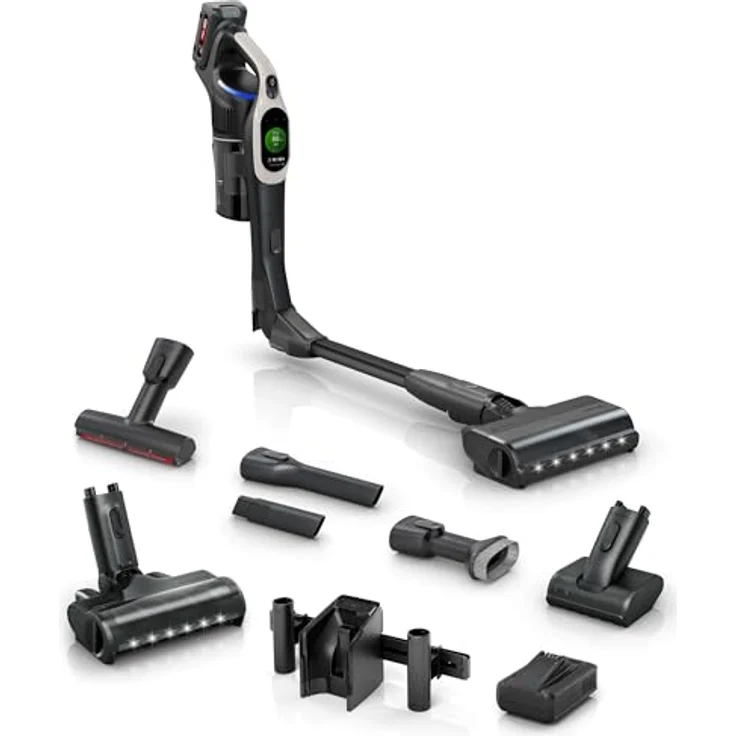 Bosch Akku-Staubsauger Unlimited 10 BKS1051GQC, beutellos, elektrische Universaldüse mit LED-Beleuchtung, Lange Laufzeit, 6 Reinigungsmodi, grau – Bild 1