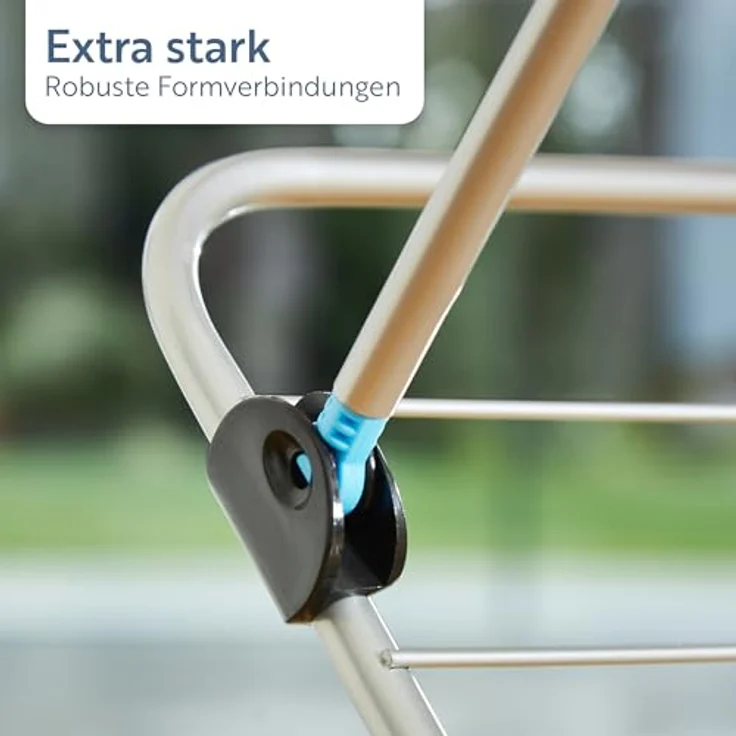 Minky 3 Stufen Plus ausklappbarer Wäscheständer, - Chrom Blau - Silber – Bild 6
