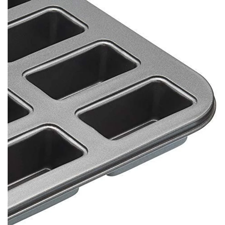 Kitchen Craft Antihaft-Backblech mit Mini-Kastenform-Mulden und losen Böden, Stahl, Grau, 27 x 36 x 3 cm – Bild 6
