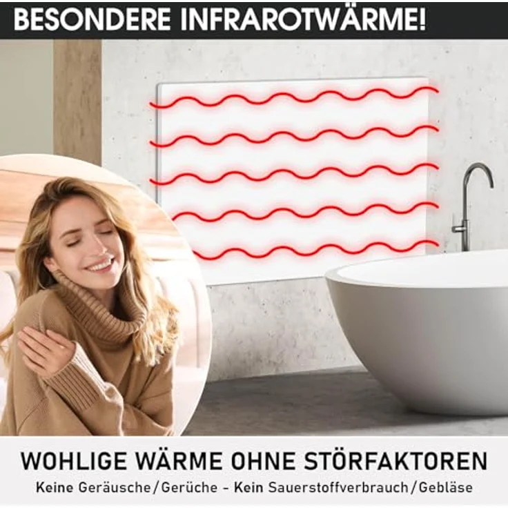 BRAST® Infrarotheizung mit Thermostat | IP-TH 700 | 700 Watt | Made in Europe | hoher Wirkungsgrad | Ultraflache Bauweise – Bild 3