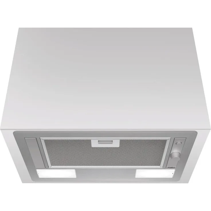 Whirlpool WCT 64 FLY X, Dunstabzugshaube mit 224 m³/h Absaugleistung, Edelstahl, integrierte LED-Beleuchtung, Aluminium-Fettfilter, Energieeffizienzklasse C, 54 dB