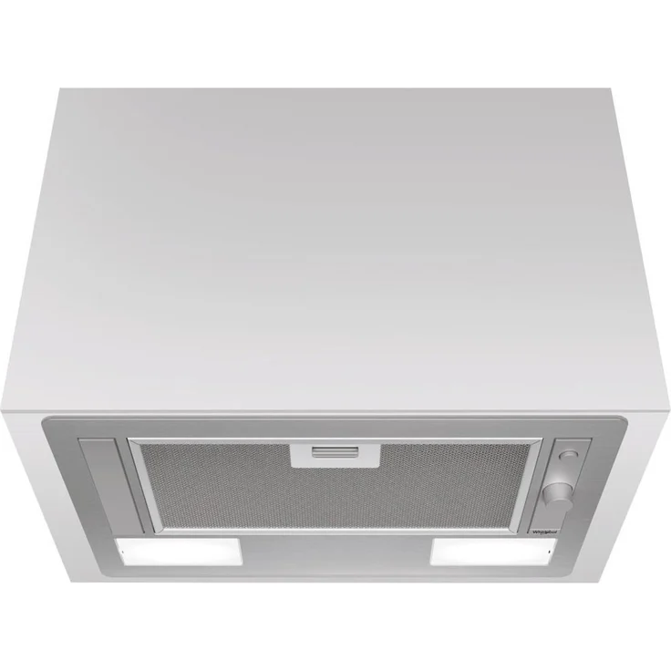 Whirlpool WCT 64 FLY X, Dunstabzugshaube mit 224 m³/h Absaugleistung, Edelstahl, integrierte LED-Beleuchtung, Aluminium-Fettfilter, Energieeffizienzklasse C, 54 dB