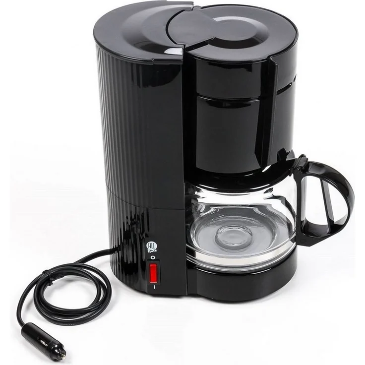 All Ride Filterkaffeemaschine Kaffeemaschine 24 Volt, LKW 24 Volt Zigarettenanzünder-Anschluß, 10-12 Tassen, 300 Watt, Min.-Max. Wasseranzeige
