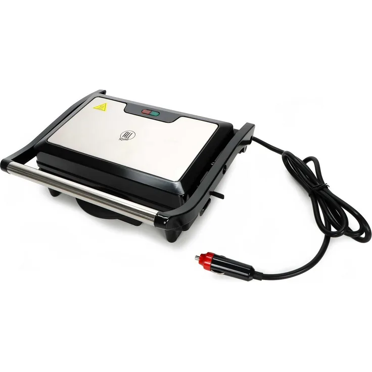 All Ride Kontaktgrill LKW 24V, Elektrogrill mit 2 Grillplatten und LED-Anzeige, 240W