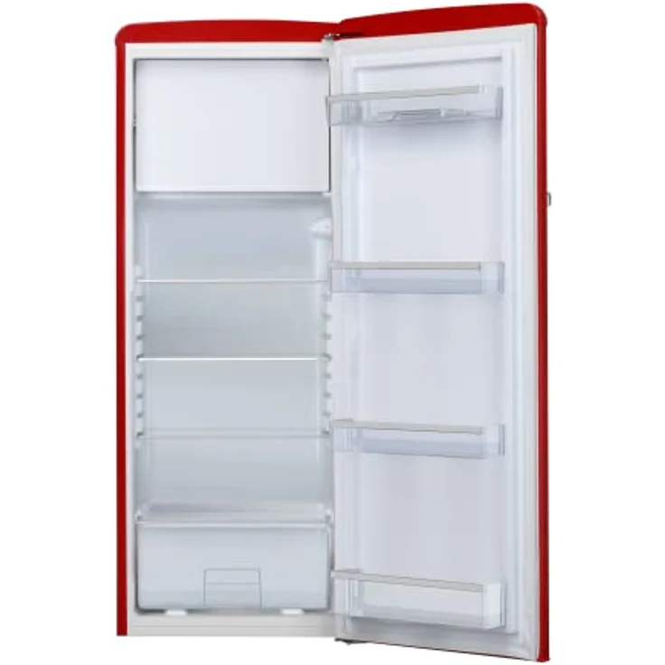 Amica KSR 364 150 R Retro-Kühlschrank, freistehend, rot, Energieklasse E – Bild 4