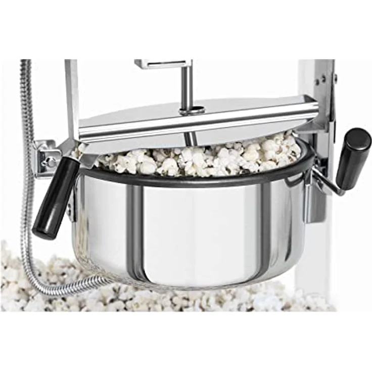 Royal Catering RCPS-WG1 Retro Popcornmaschine Popcornmaker Popcornautomat 1600 W 5 kg/h golden & weiß – Bild 4