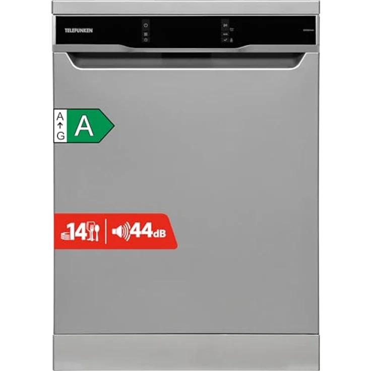 Telefunken GFS6014AI Geschirrspüler, freistehend, 60 cm, 14 Maßgedecke, 9 Programme, Edelstahl-Spülbehälter, unterbaufähig, leise 44 dB, Energieeffizienzklasse A – Bild 1