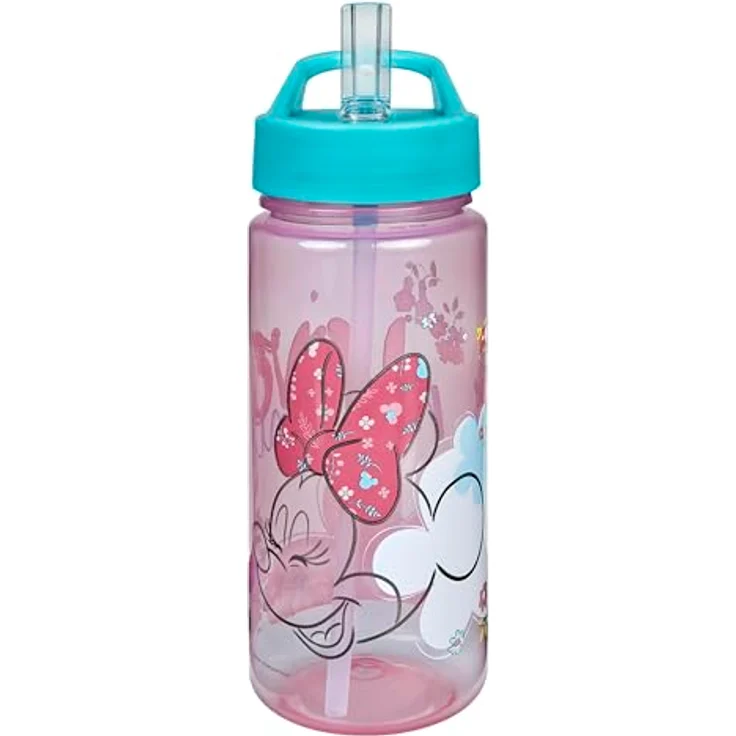 Disney Minnie Mouse Trinkflasche 500 ml, mehrfarbige Kinder Wasserflasche für Schule und Sport – Bild 1