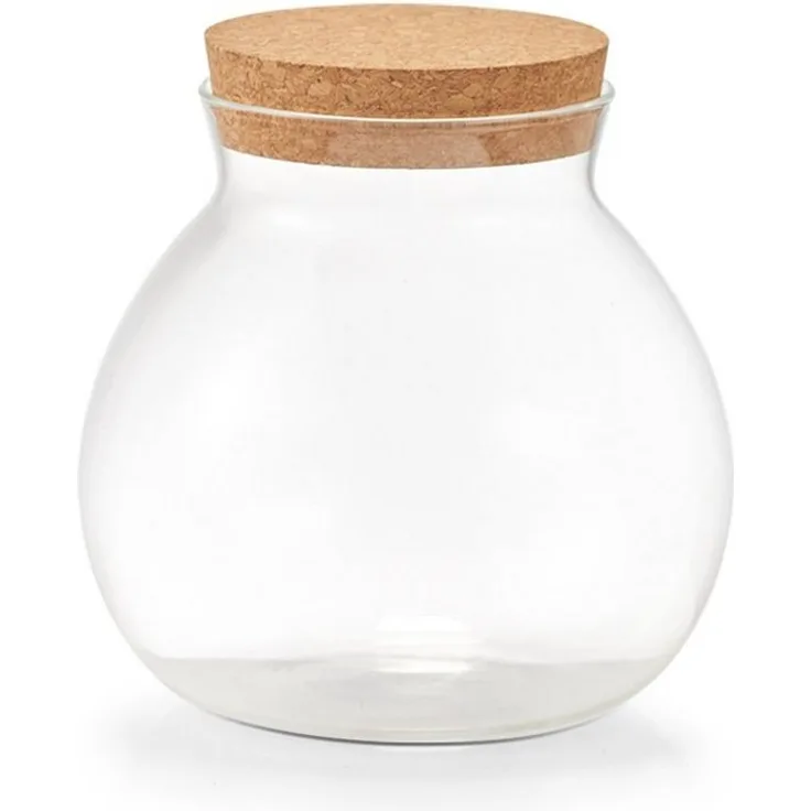 Zeller Present Vorratsglas m. Korkdeckel, Glas/Kork, 1050 ml, transparent, luftdichter Verschluss, spülmaschinenfest