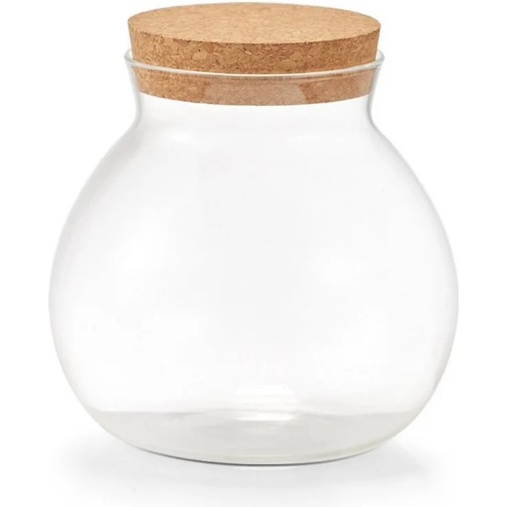 Zeller Present Vorratsglas m. Korkdeckel, Glas/Kork, 1050 ml, transparent, luftdichter Verschluss, spülmaschinenfest – Bild 1