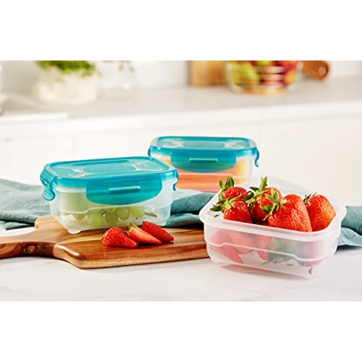 AmazonBasics Frischhaltedosen-Set, luftdicht, 3-teiliges of 0.6 L, Set 130 x 80 x 170 mm – Bild 2