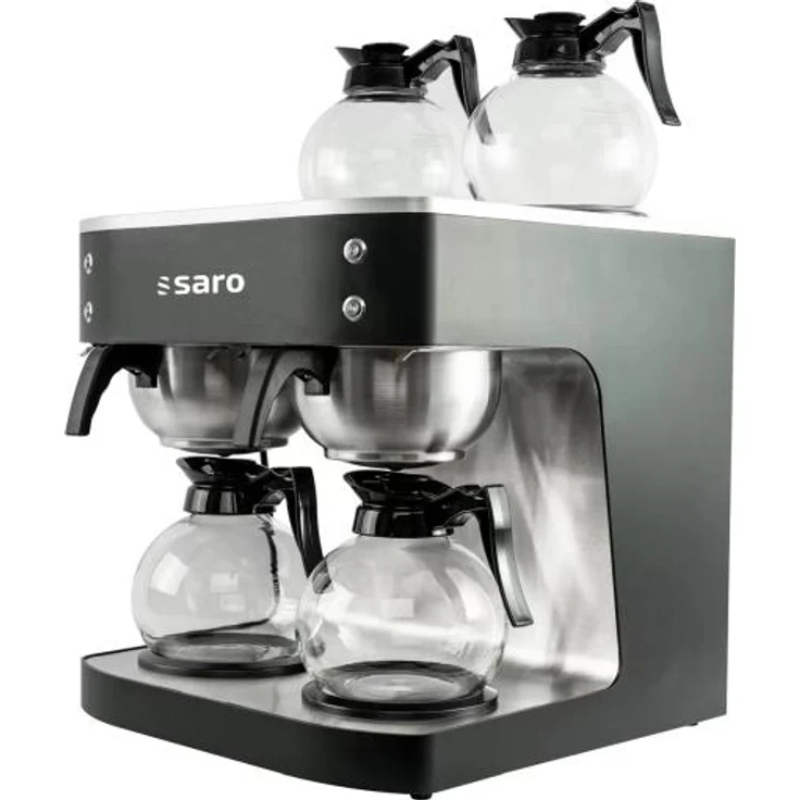 Saro Kaffeemaschine S48T, 2 Brühsysteme, 4 Glaskannen, 48 Tassen, schwarz